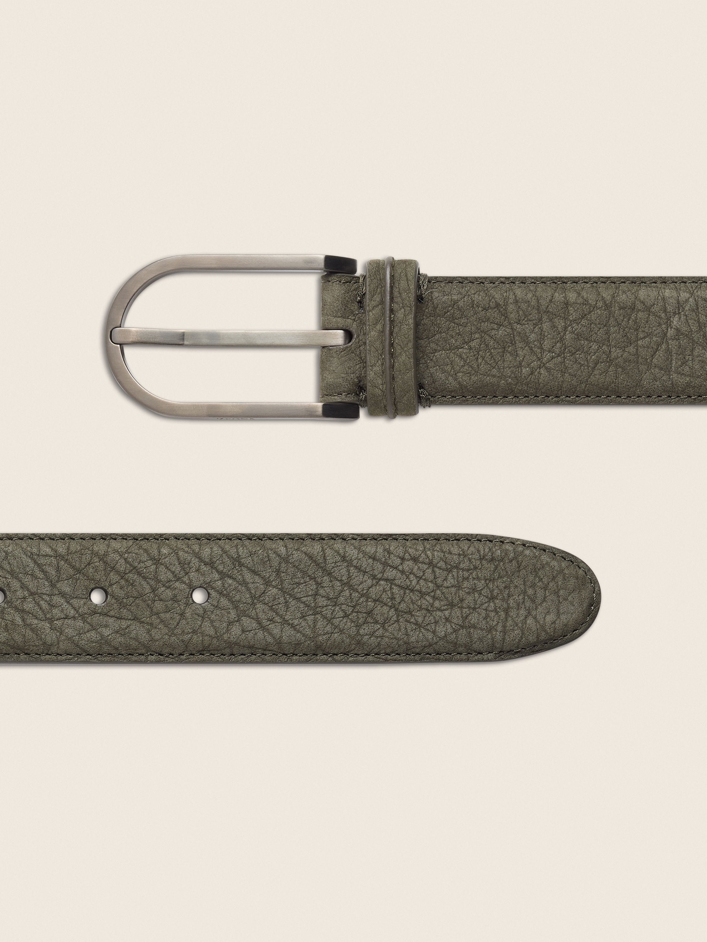 Dark Olive Green Nubuck Belt Product detail photo #1