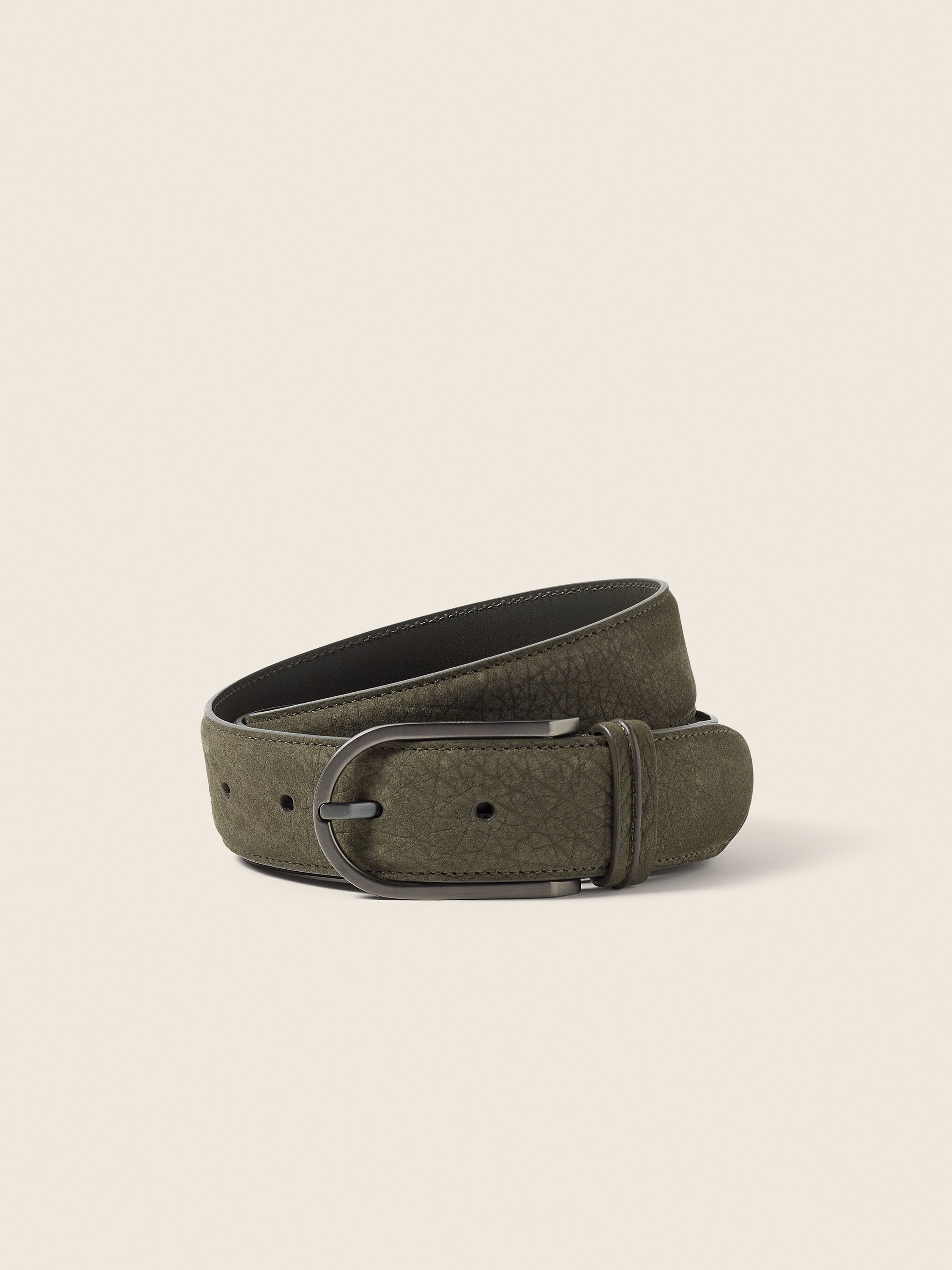 Dark Olive Green Nubuck Belt Main product photo