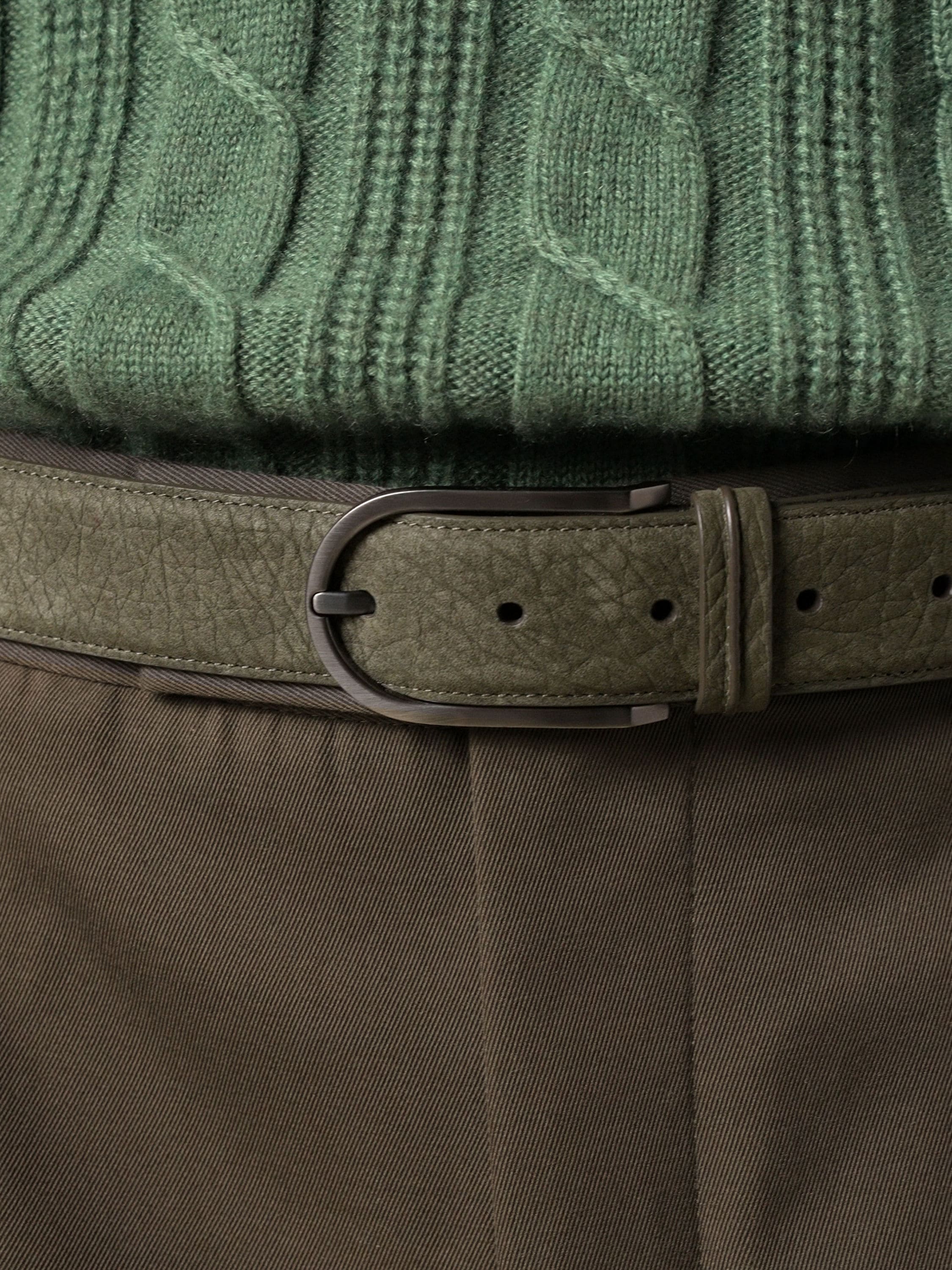 Dark Olive Green Nubuck Belt