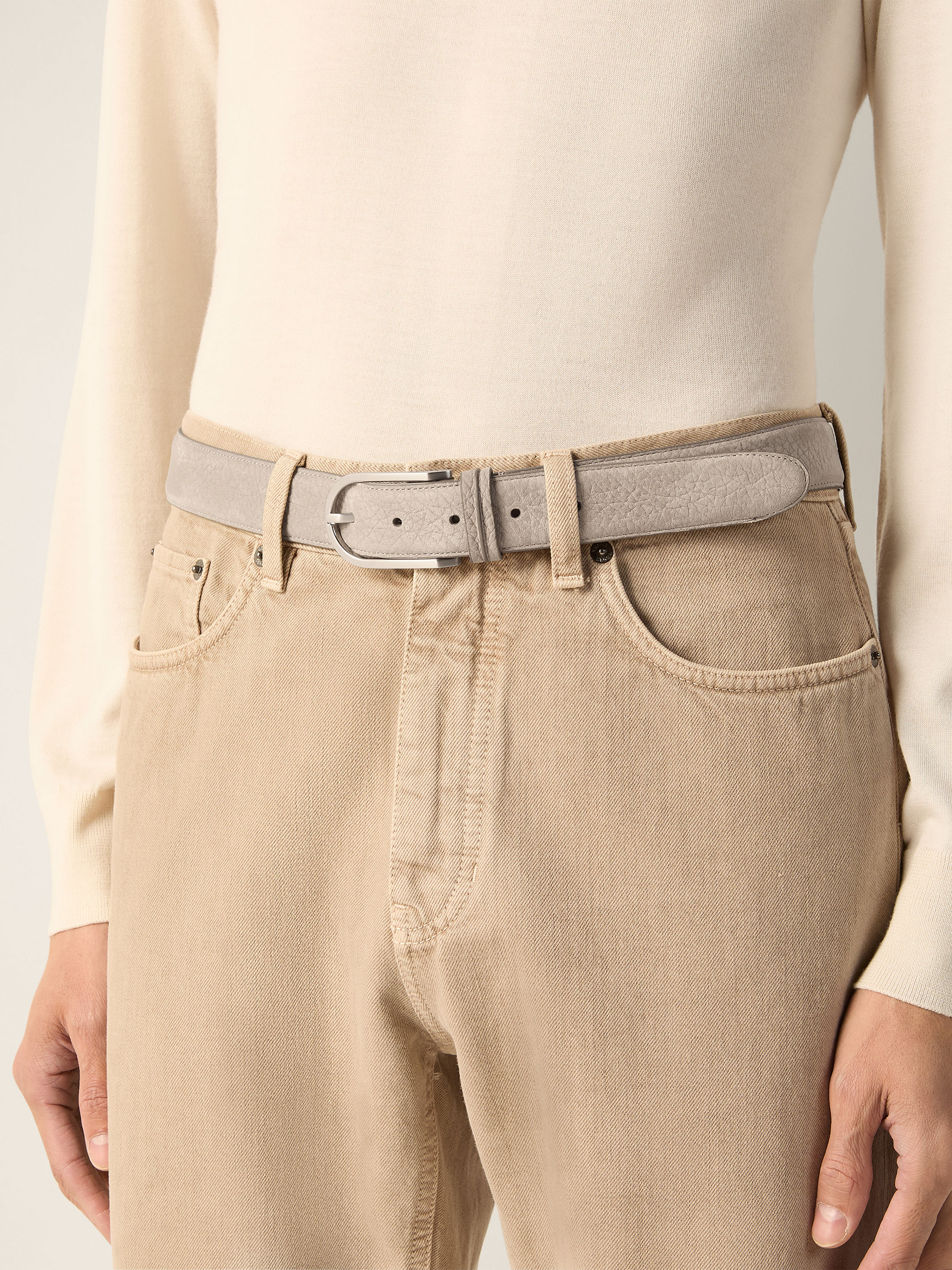 Light Taupe Nubuck Belt Product detail photo #2