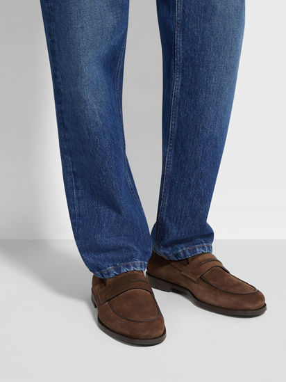 Il Corso Fashion Now Shoes Dark Brown Suede Mocassin Corso Loafers