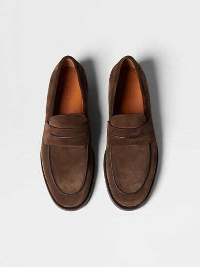 ダークブラウンスエード Mocassin Corsoローファー FW25 35697983