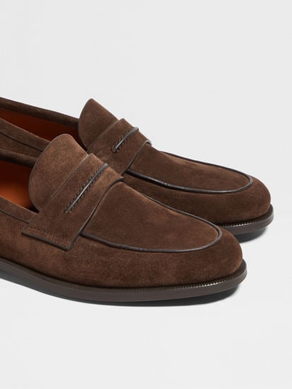 ダークブラウンスエード Mocassin Corsoローファー FW25 35697983