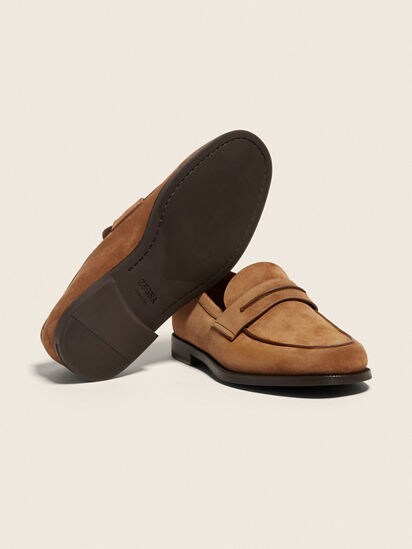 ジョージクレバリー TOBACCO SUEDE LEATHER SOLE 6E Tobacco Suede Mocassin Corso Loafers SS26 35697992 | Zegna US