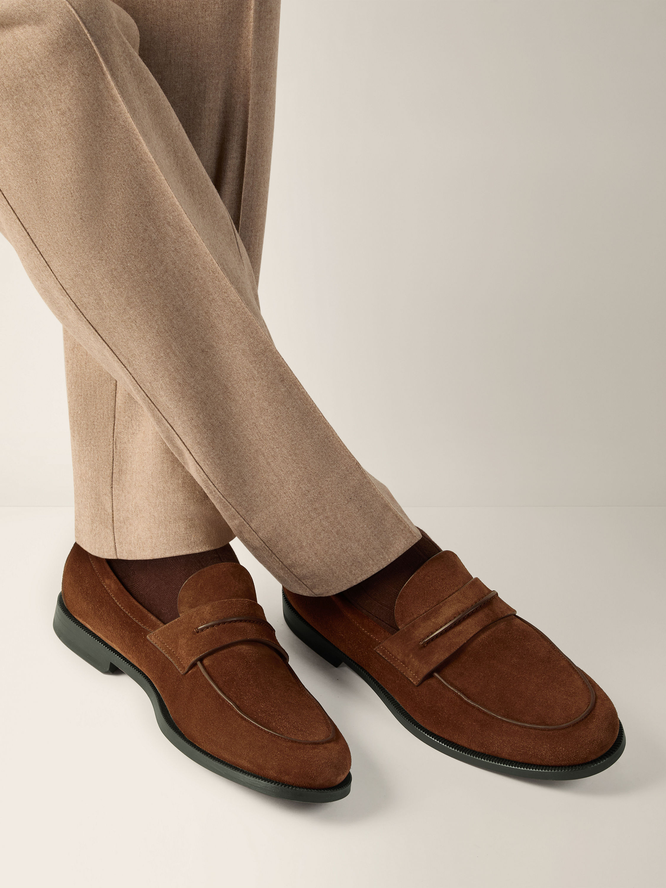 Brown Suede Mocassin Corso Loafer Product detail photo #1