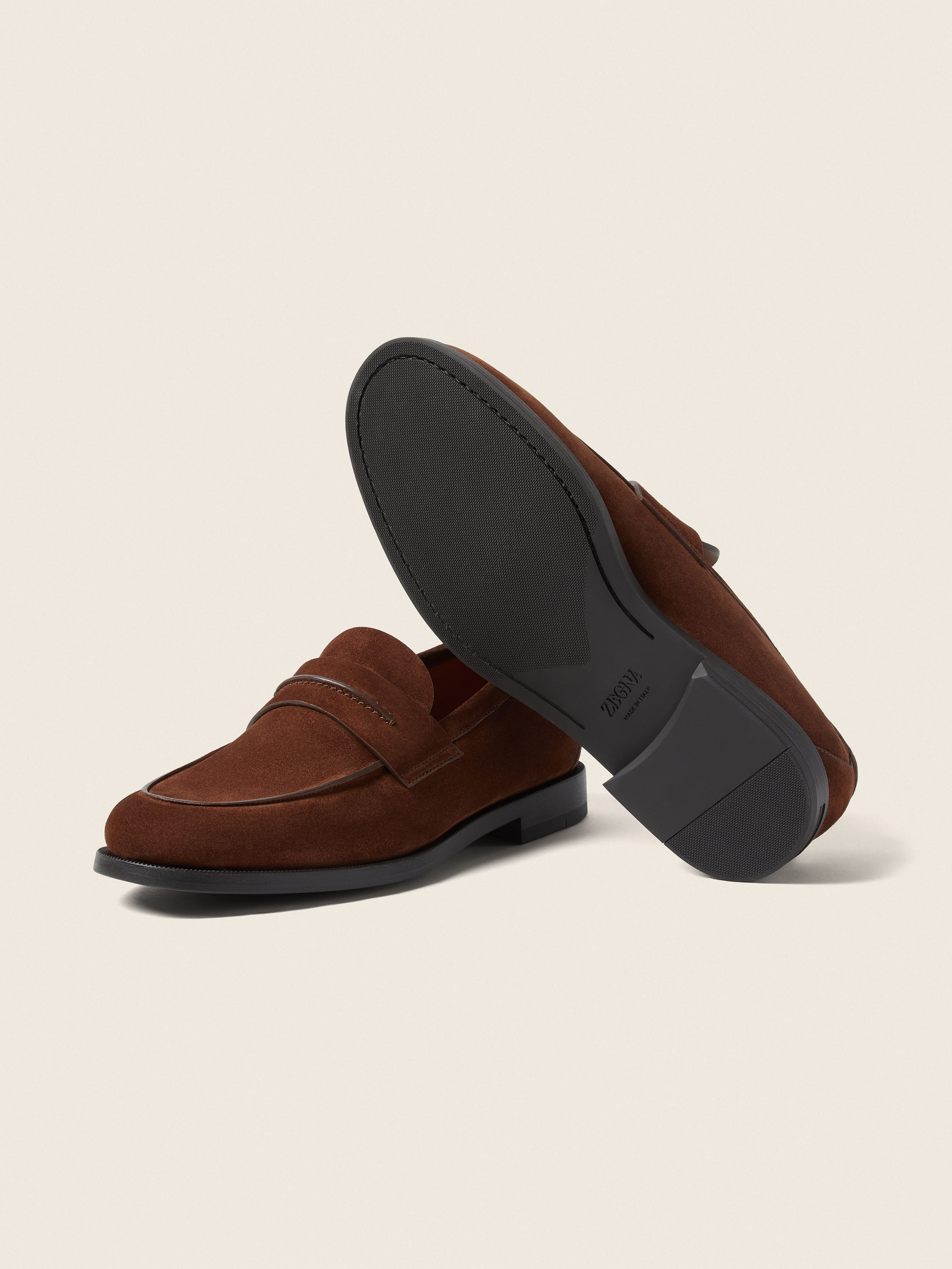 Brown Suede Mocassin Corso Loafer Product detail photo #5