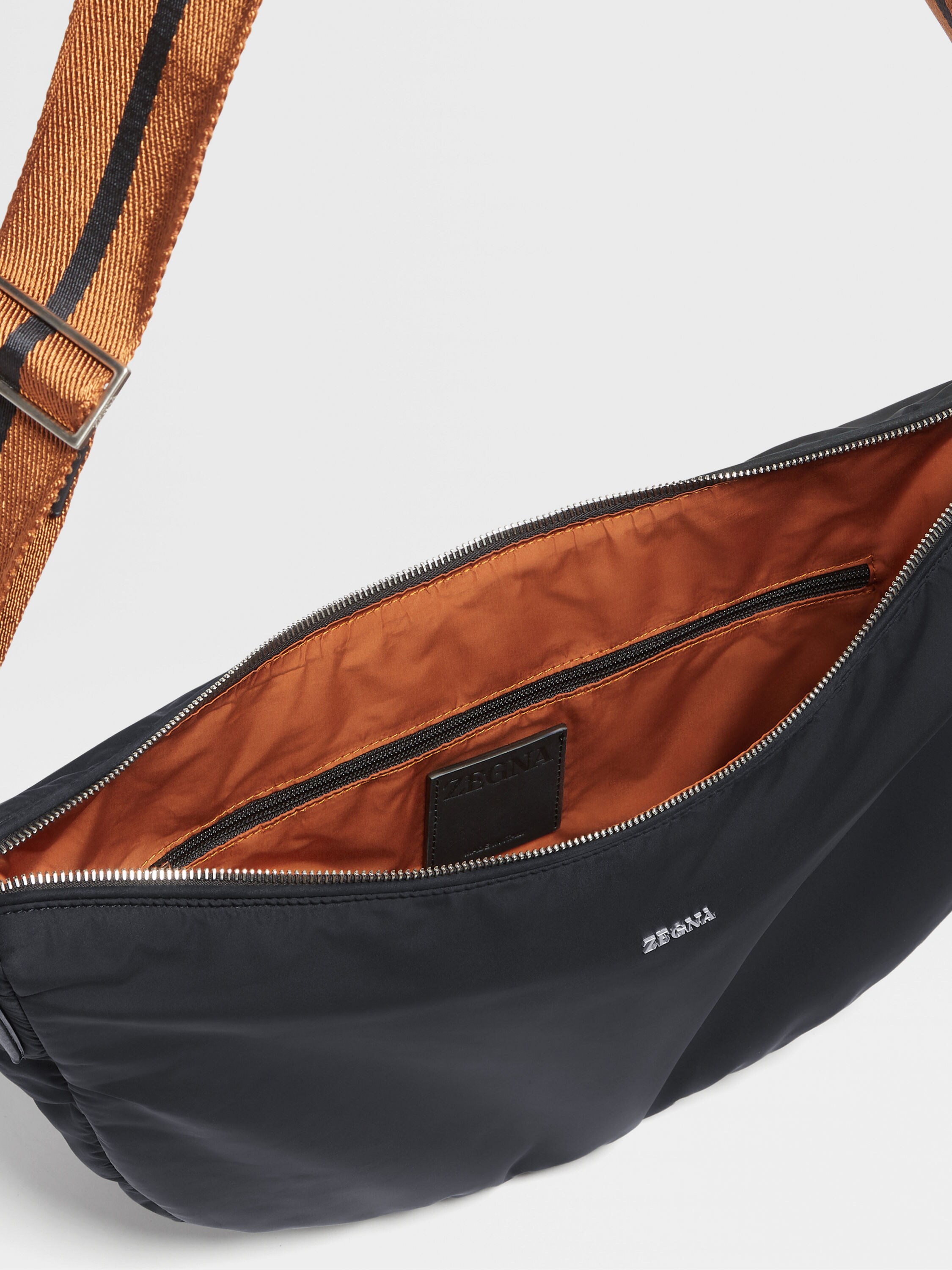 Black Technical Fabric Hobo Panorama Mini Bag Product detail photo #3