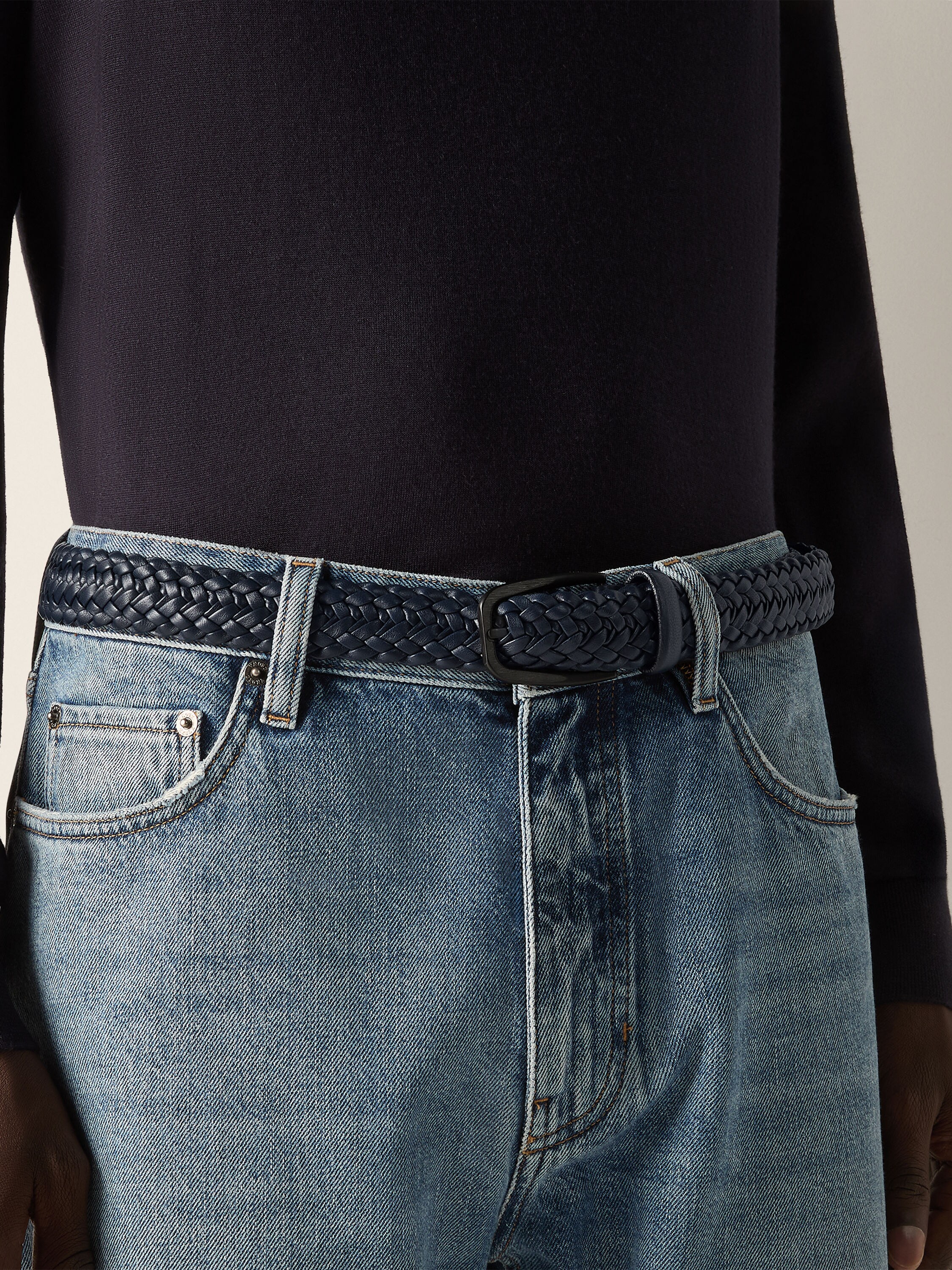 Blue Leather Belt Product detail photo #2