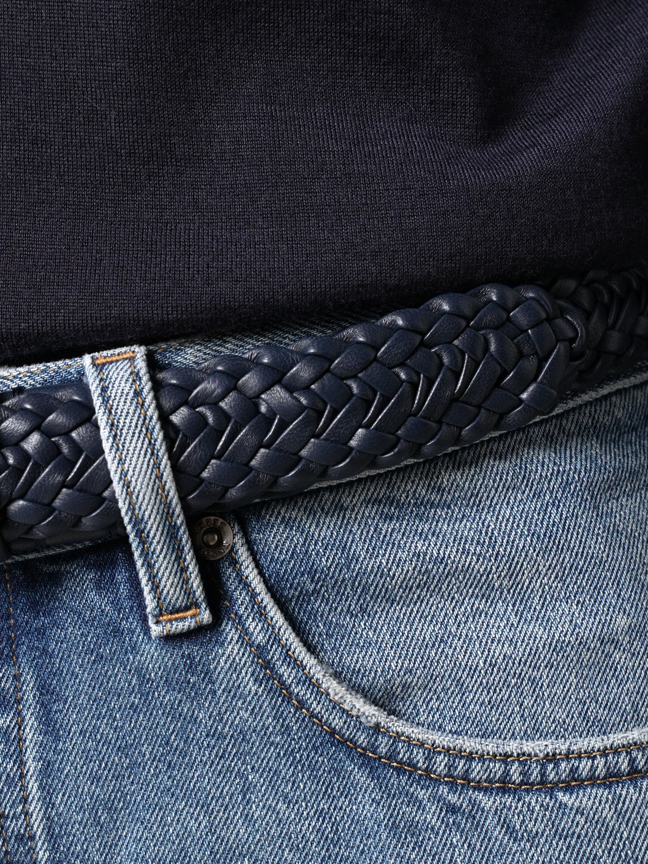 Blue Leather Belt
