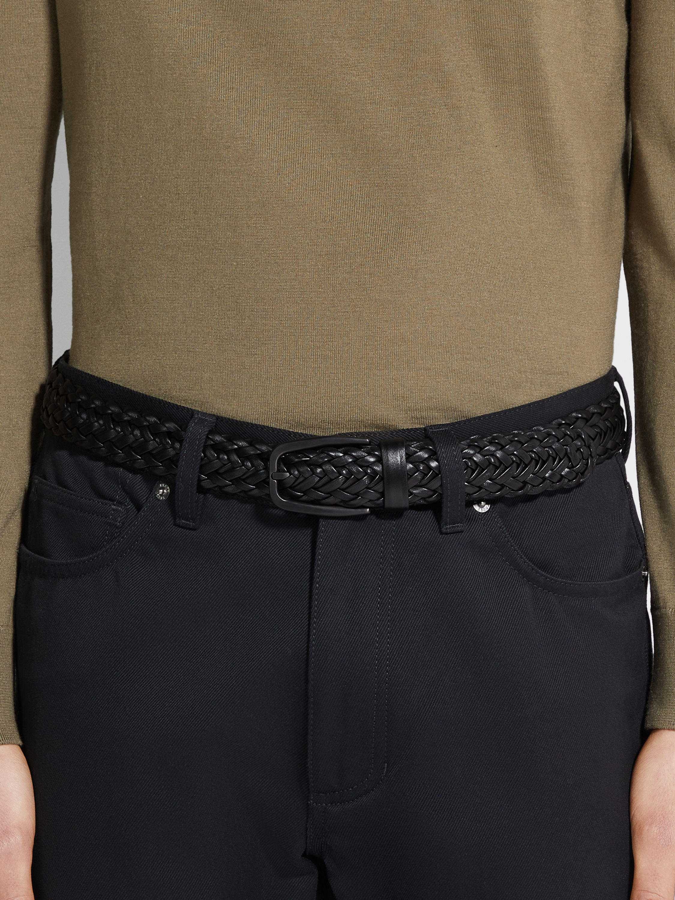 Cintura in Pelle Nera Foto #2 di dettaglio del prodotto