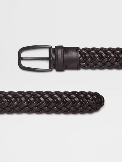 Dark Brown Leather Belt FW25 32078319 | Zegna US Dark Brown Leather Belt FW25 32078319 | Zegna US
