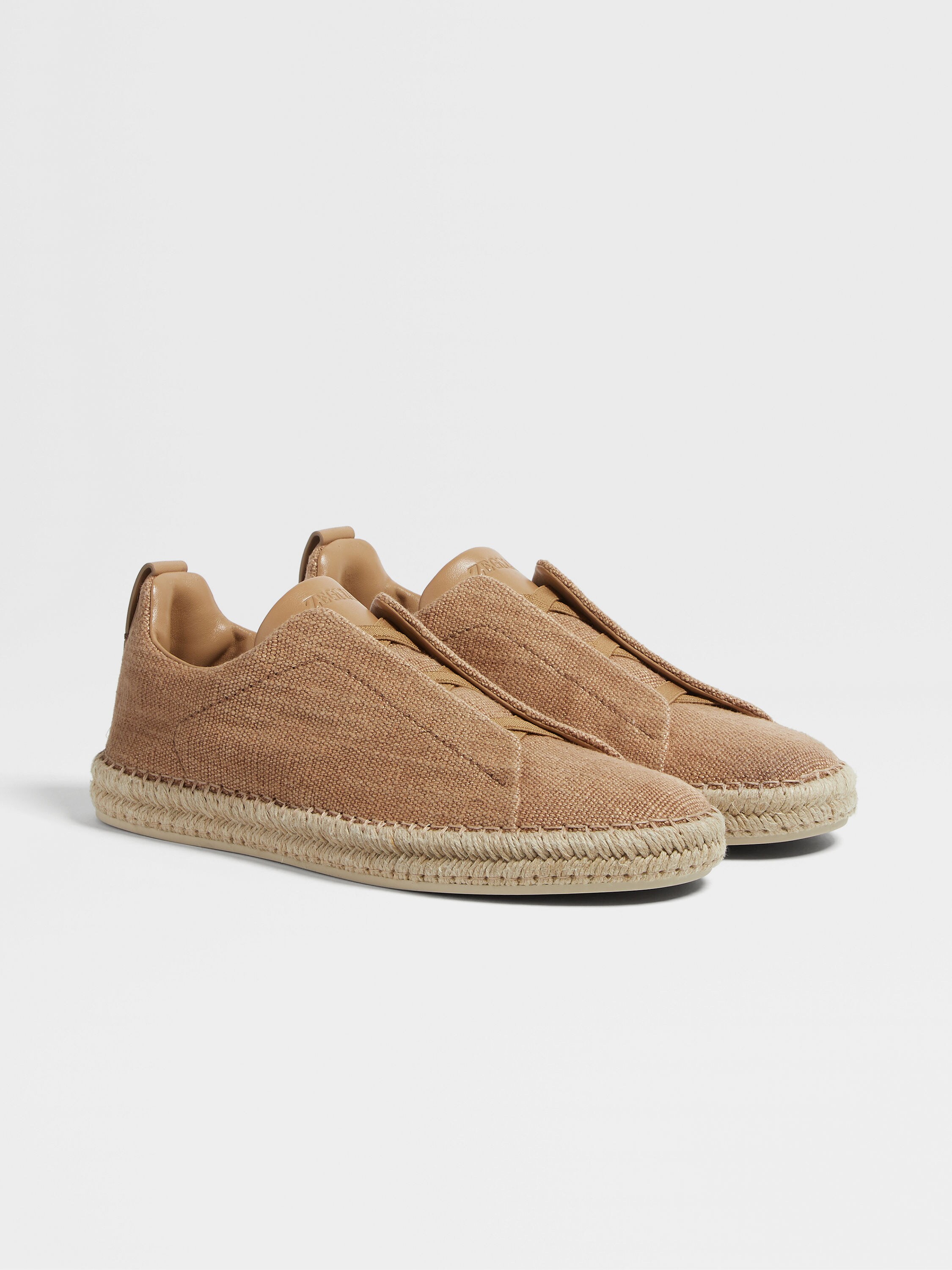 Dark Beige Linen Blend Triple Stitch™ Espadrilles 