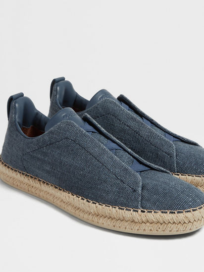 Blue Linen Blend Triple Stitch™ Espadrilles SS24 29942629 | Zegna NO