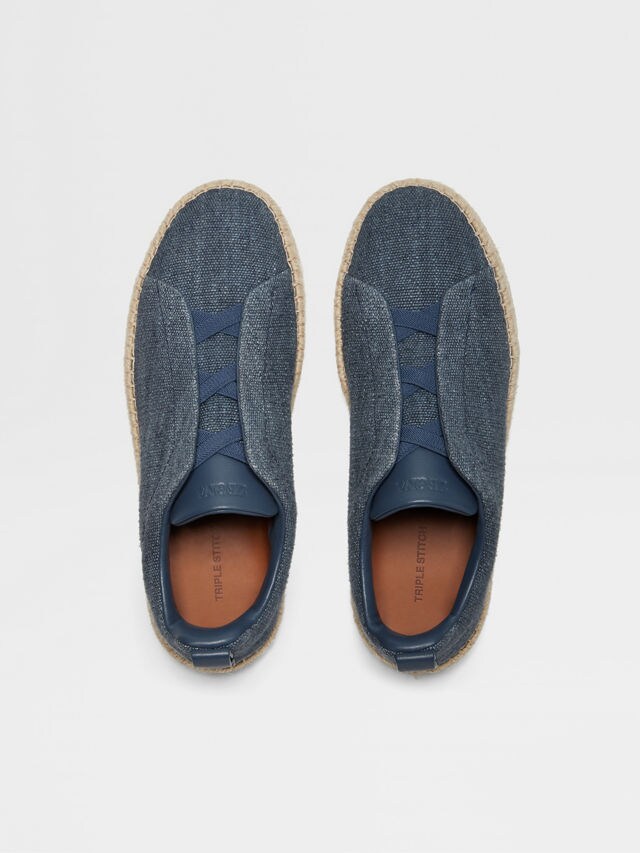 Blue Linen Blend Triple Stitch™ Espadrilles Product detail photo #2