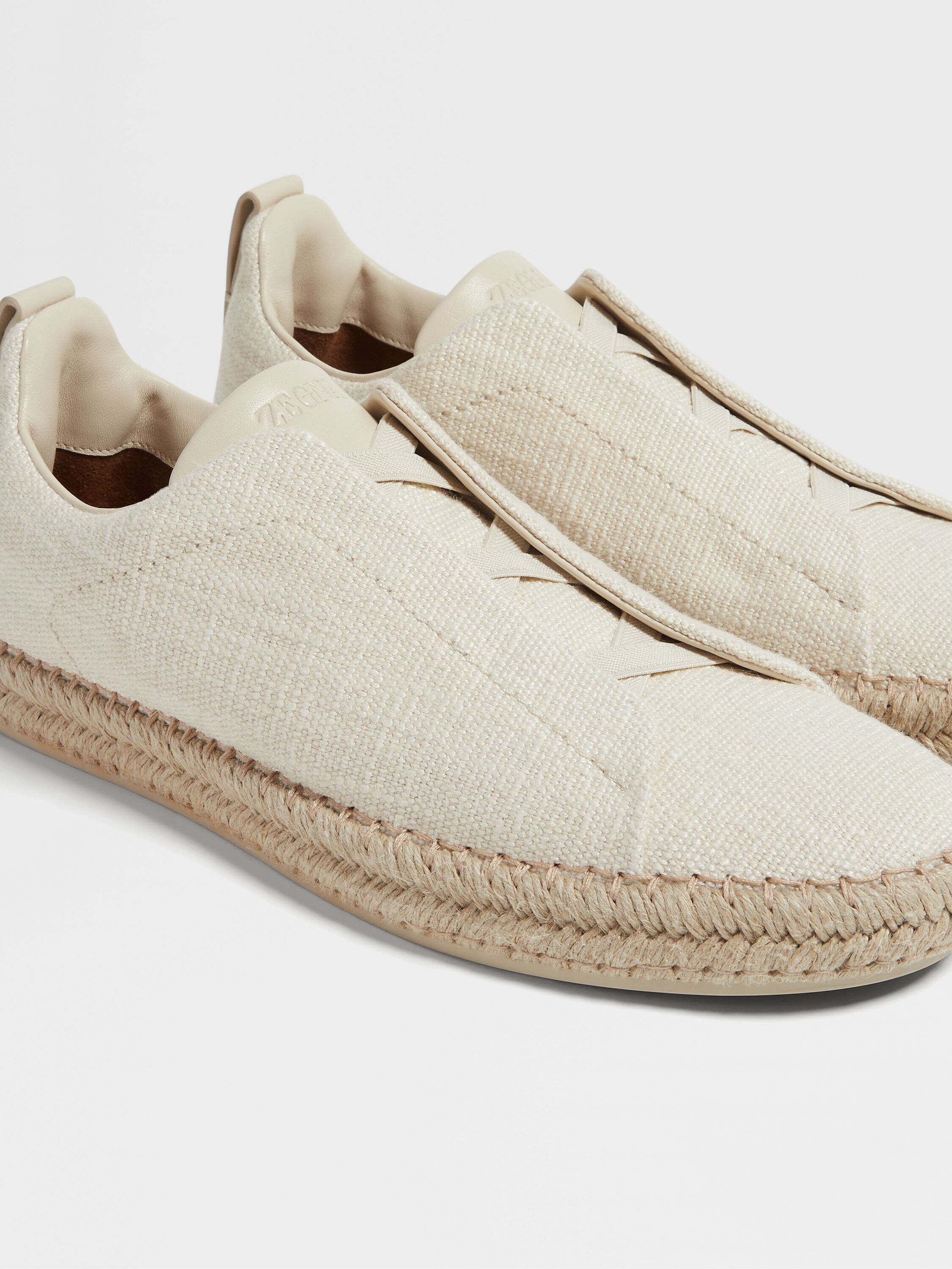 Off White Linen Blend Triple Stitch™ Espadrilles Product detail photo #1