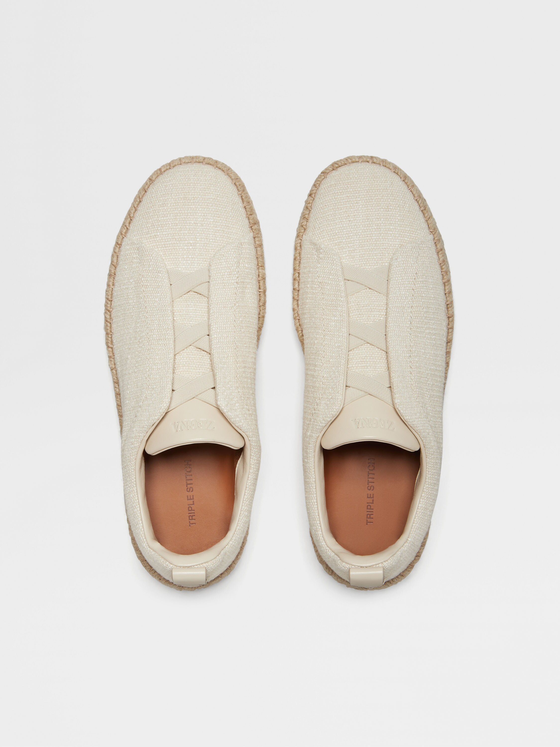 Off White Linen Blend Triple Stitch™ Espadrilles Product detail photo #2