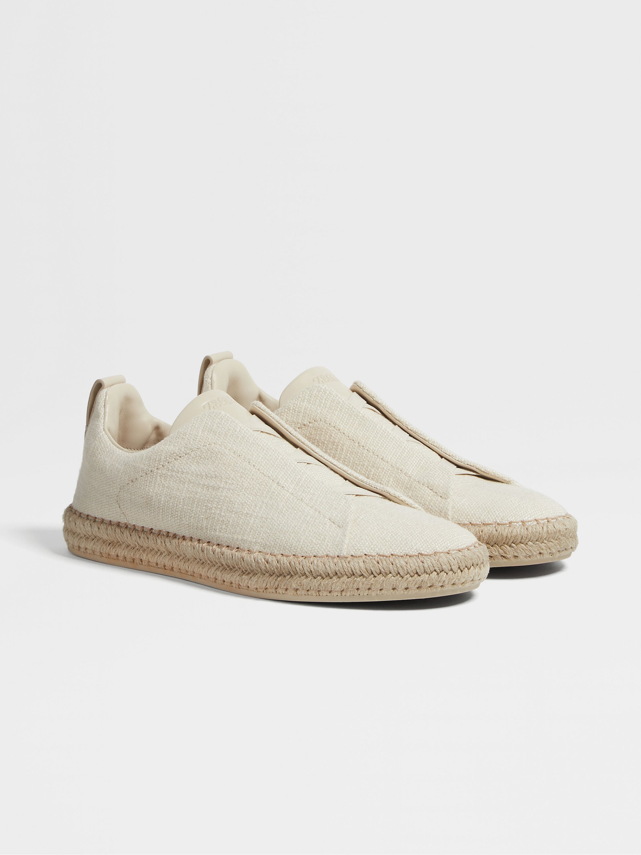 Off White Linen Blend Triple Stitch™ Espadrilles