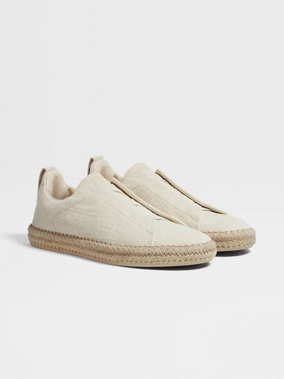 Off White Linen Blend Triple Stitch Espadrilles SS25 29942651 Zegna GB