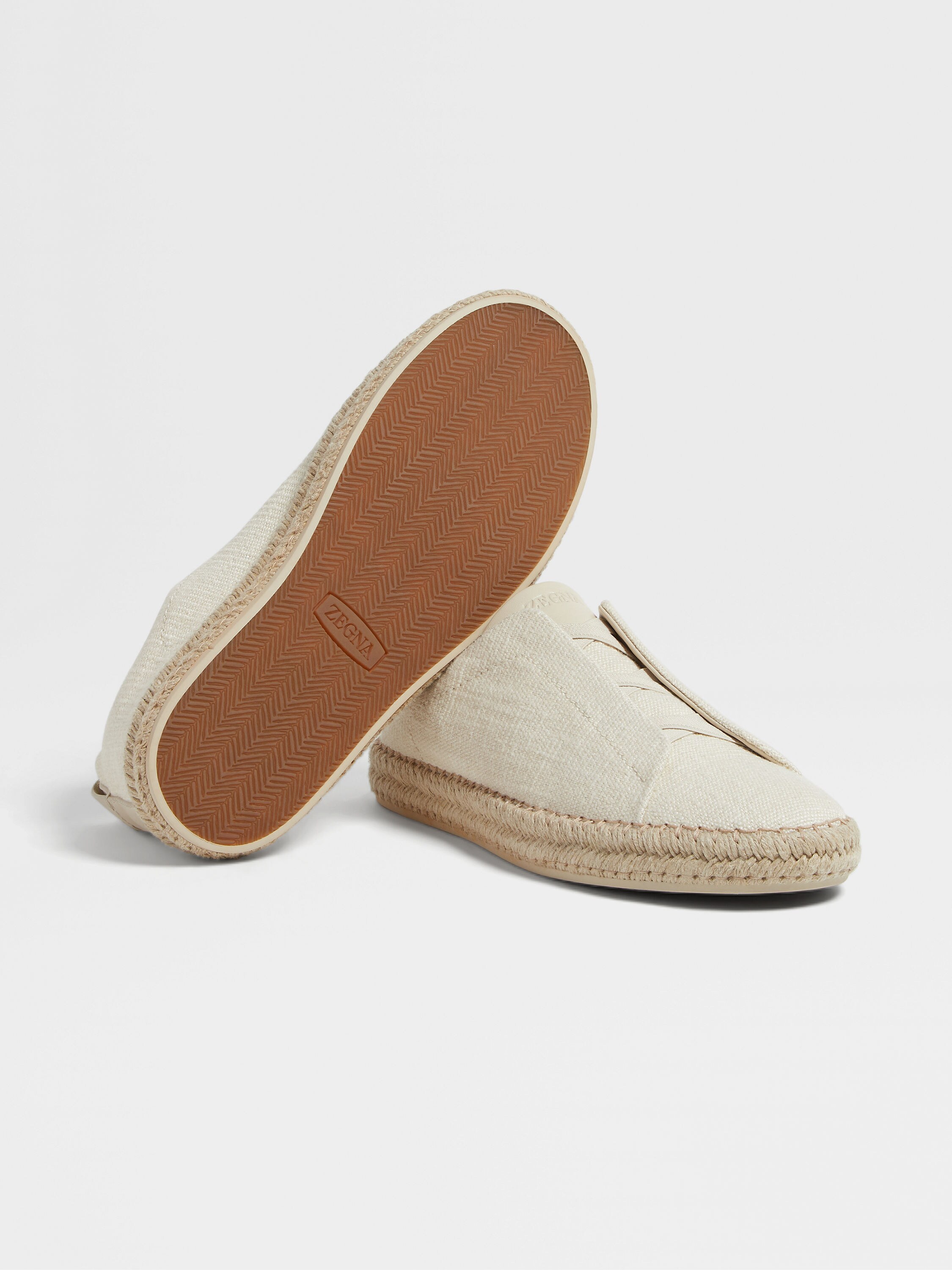 Off White Linen Blend Triple Stitch™ Espadrilles Product detail photo #4