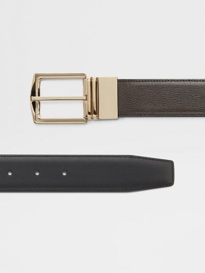 Textured Reversible Belt - Light Tan/Black, Belts