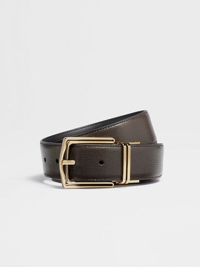 Buy Gold Buckle Black Belt For Men, Reversible to Brown