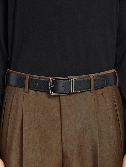Black Reversible Leather Belt FW25 22120589 | Zegna SG
