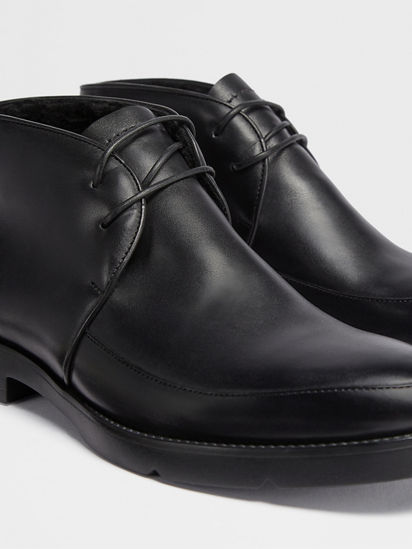 Black Hand-Buffed Leather Cortina Ankle Boots SS25 22064534