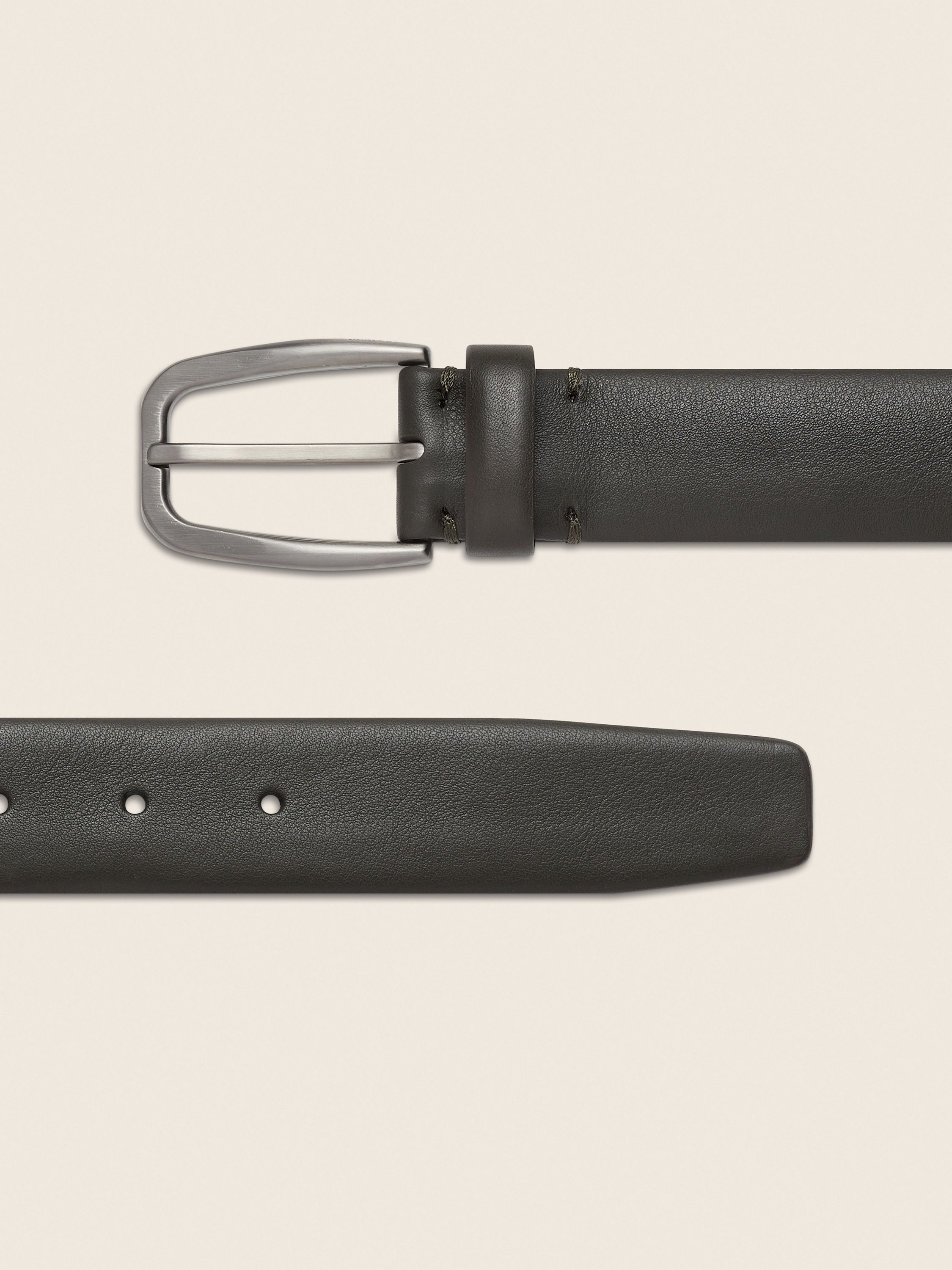 Dark Olive Green Leather Belt Product detail photo #1
