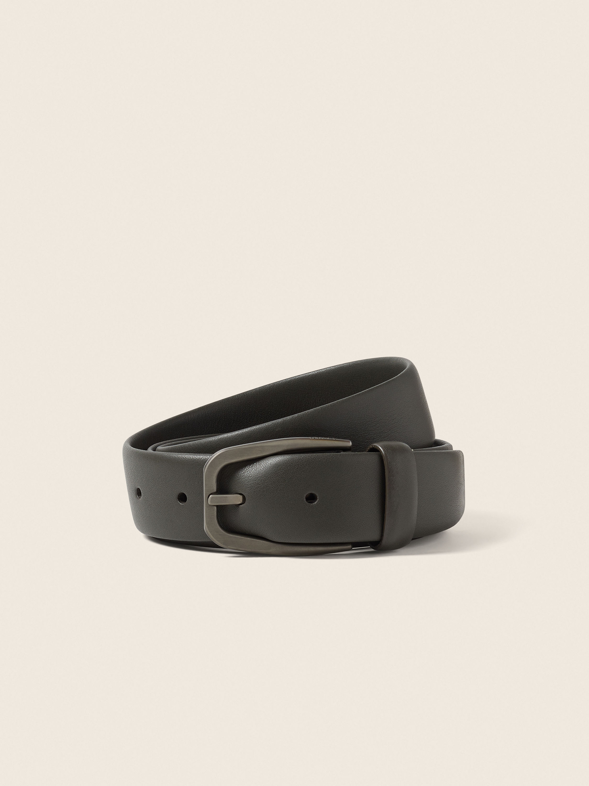 Dark Olive Green Leather Belt Main product photo
