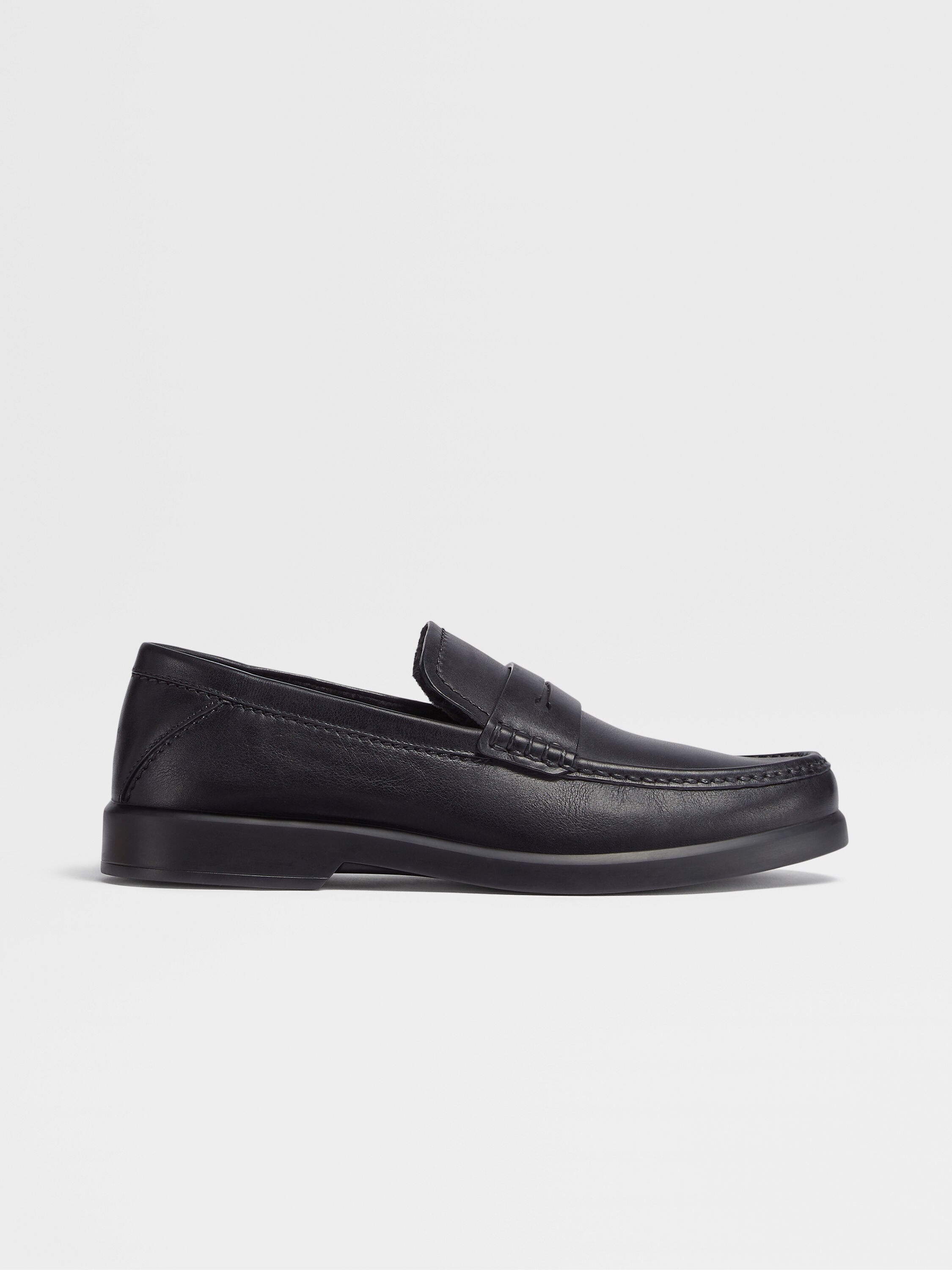 Black Hand-Buffed Leather X-Lite Loafers Main product photo