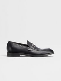 Black Hand-Buffed Leather X-Lite Loafers SS24 22120958 | Zegna HK