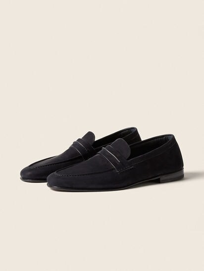 Navy Blue SECONDSKIN Mocassin Loafer SS26 37097435 | Zegna US