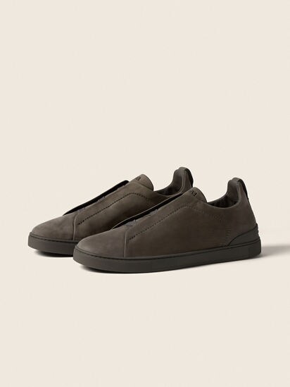 Dark Taupe Triple Stitch™ SECONDSKIN Sneakers SS26 37097628 | Zegna US