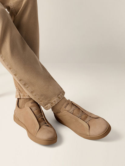 Beige Triple Stitch™ SECONDSKIN Sneakers SS26 37097673 | Zegna US