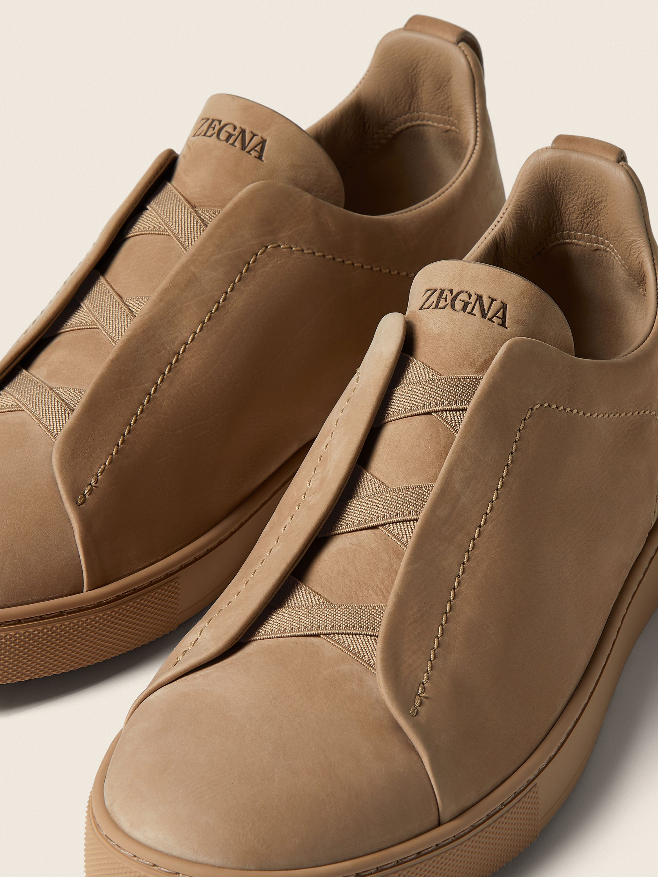 Beige Triple Stitch™ SECONDSKIN Sneakers Product detail photo #2