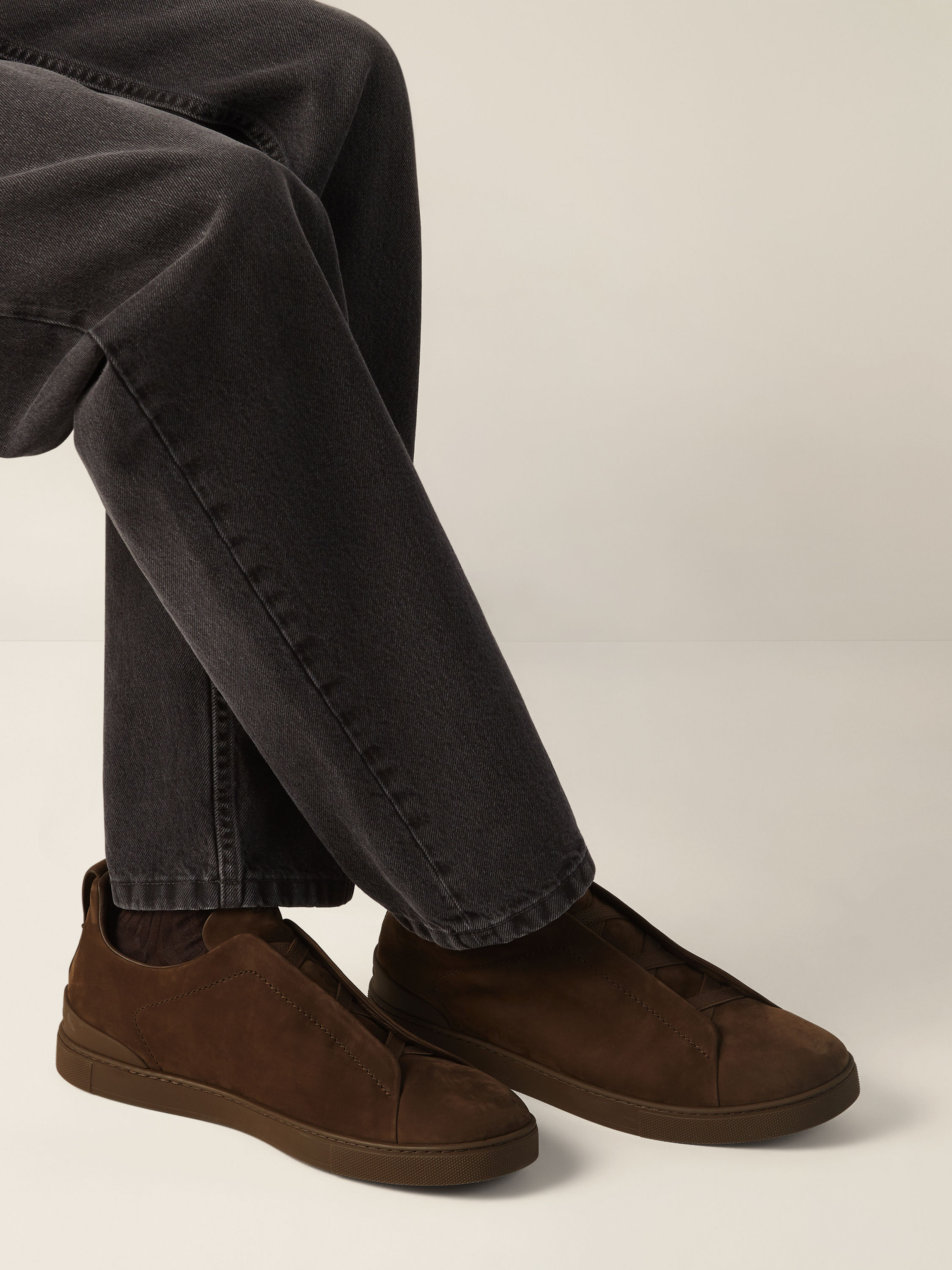 Dark Brown Triple Stitch™ SECONDSKIN Sneakers Product detail photo #1