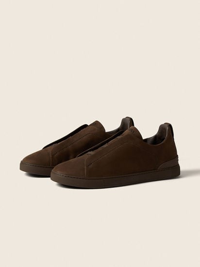 Dark Brown Triple Stitch™ SECONDSKIN Sneakers SS26 33640675 | Zegna US
