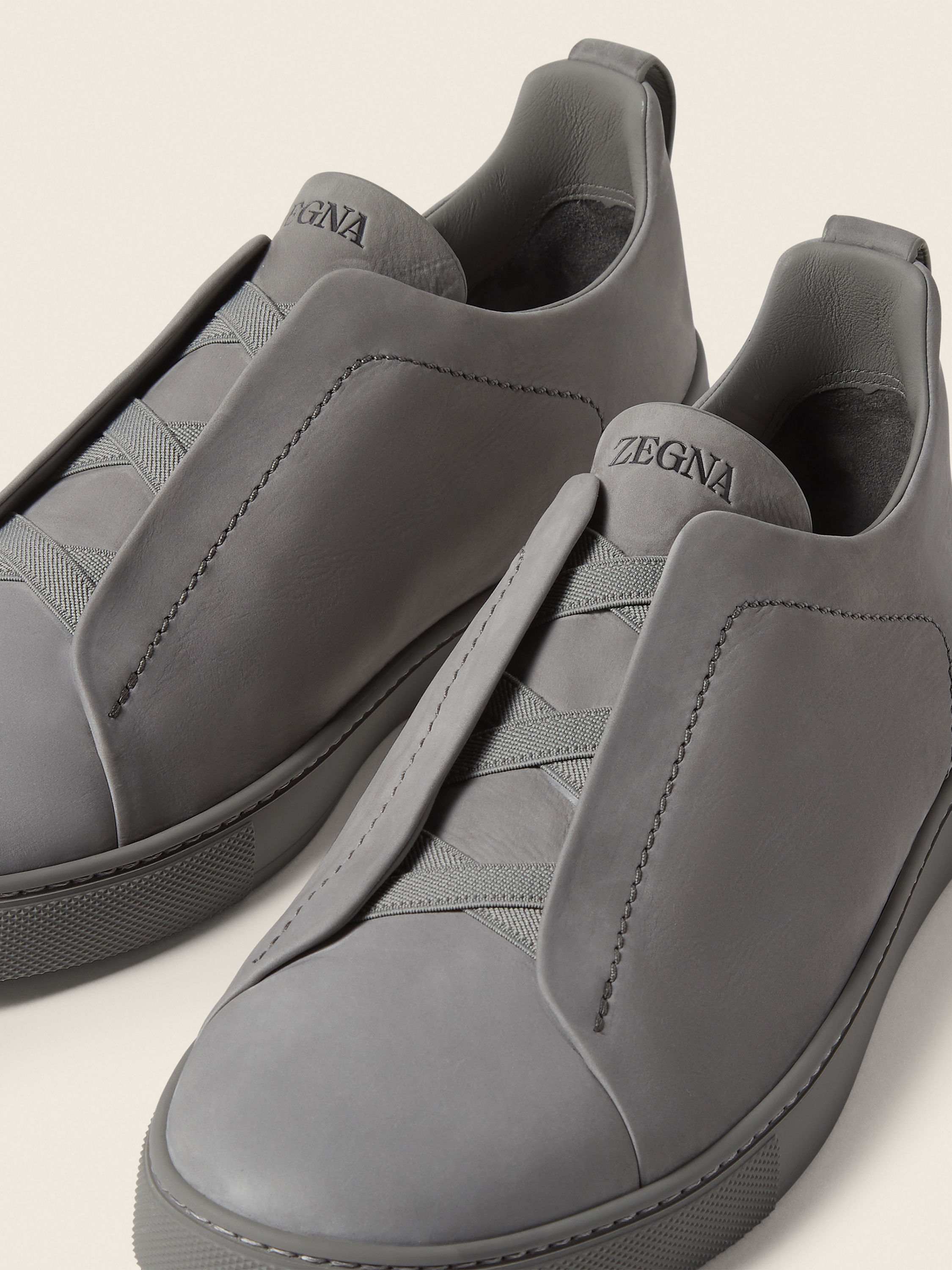 Grey Mélange Triple Stitch™ SECONDSKIN Sneakers Product detail photo #1