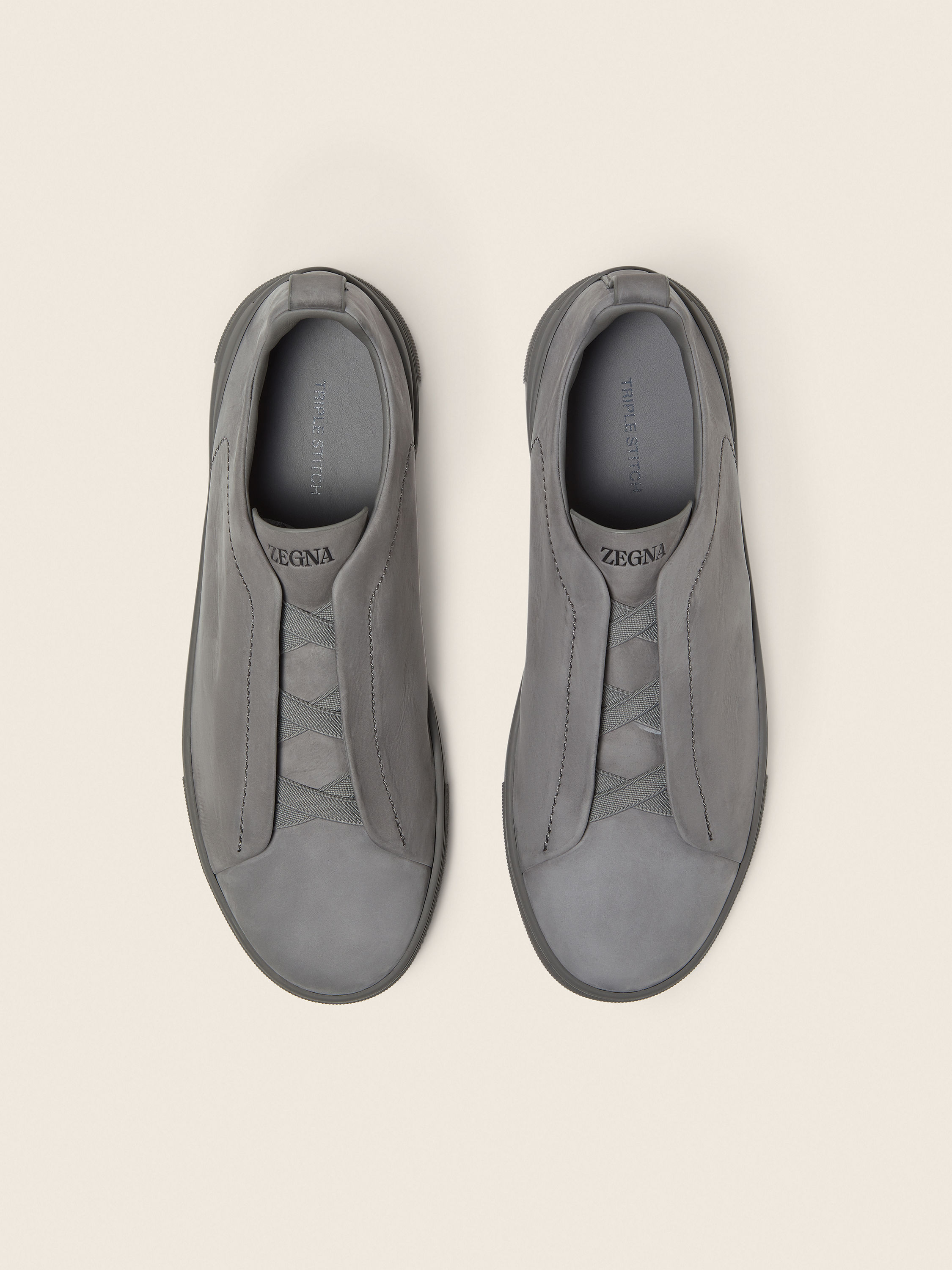 Grey Mélange Triple Stitch™ SECONDSKIN Sneakers Product detail photo #2