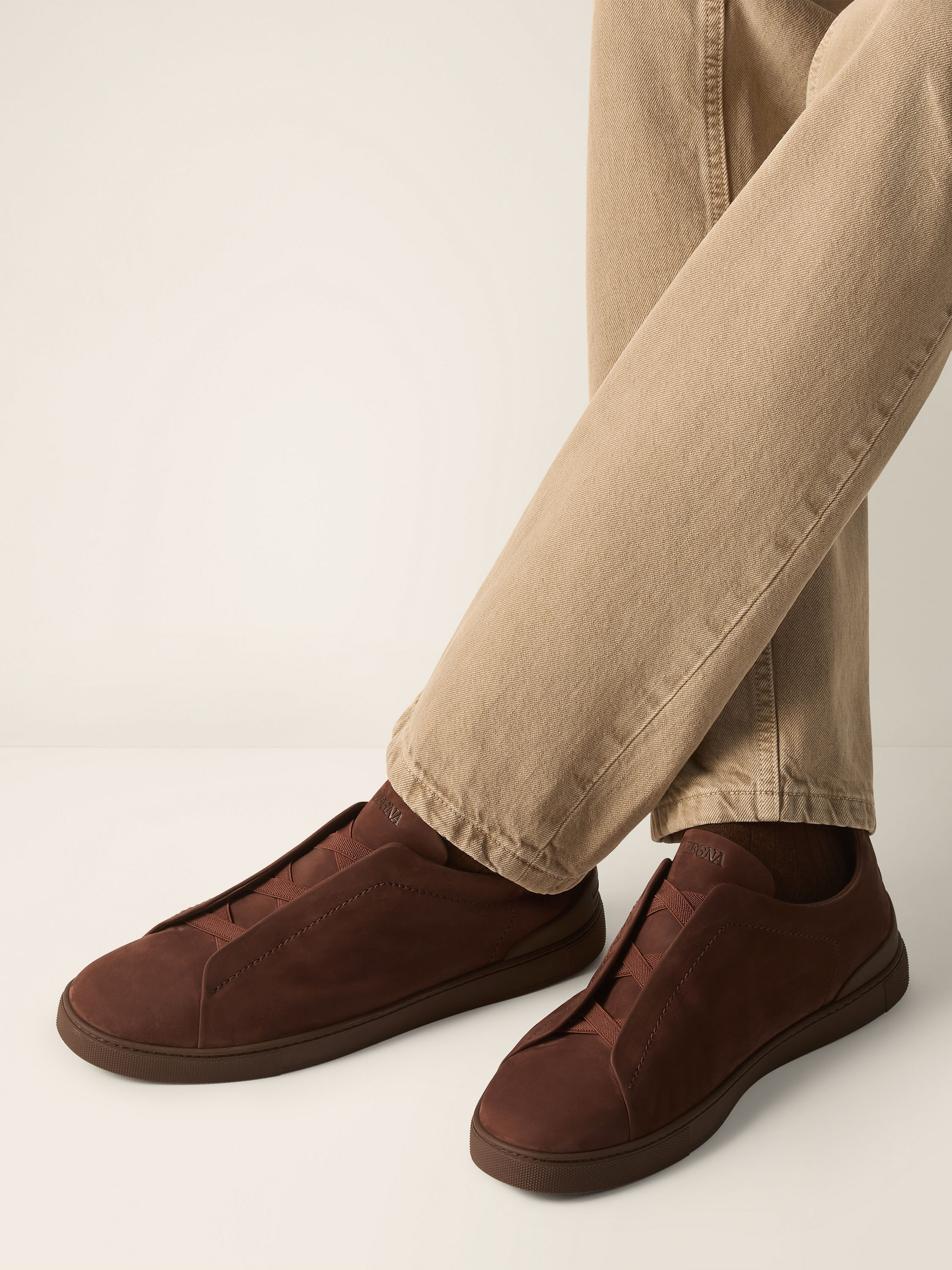 Brown Triple Stitch™ SECONDSKIN Sneakers Product detail photo #1