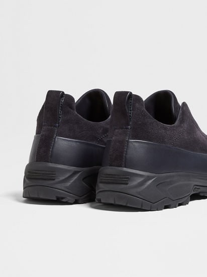 Navy Blue Leather and Suede Triple Stitch™ Monte Sneakers FW25