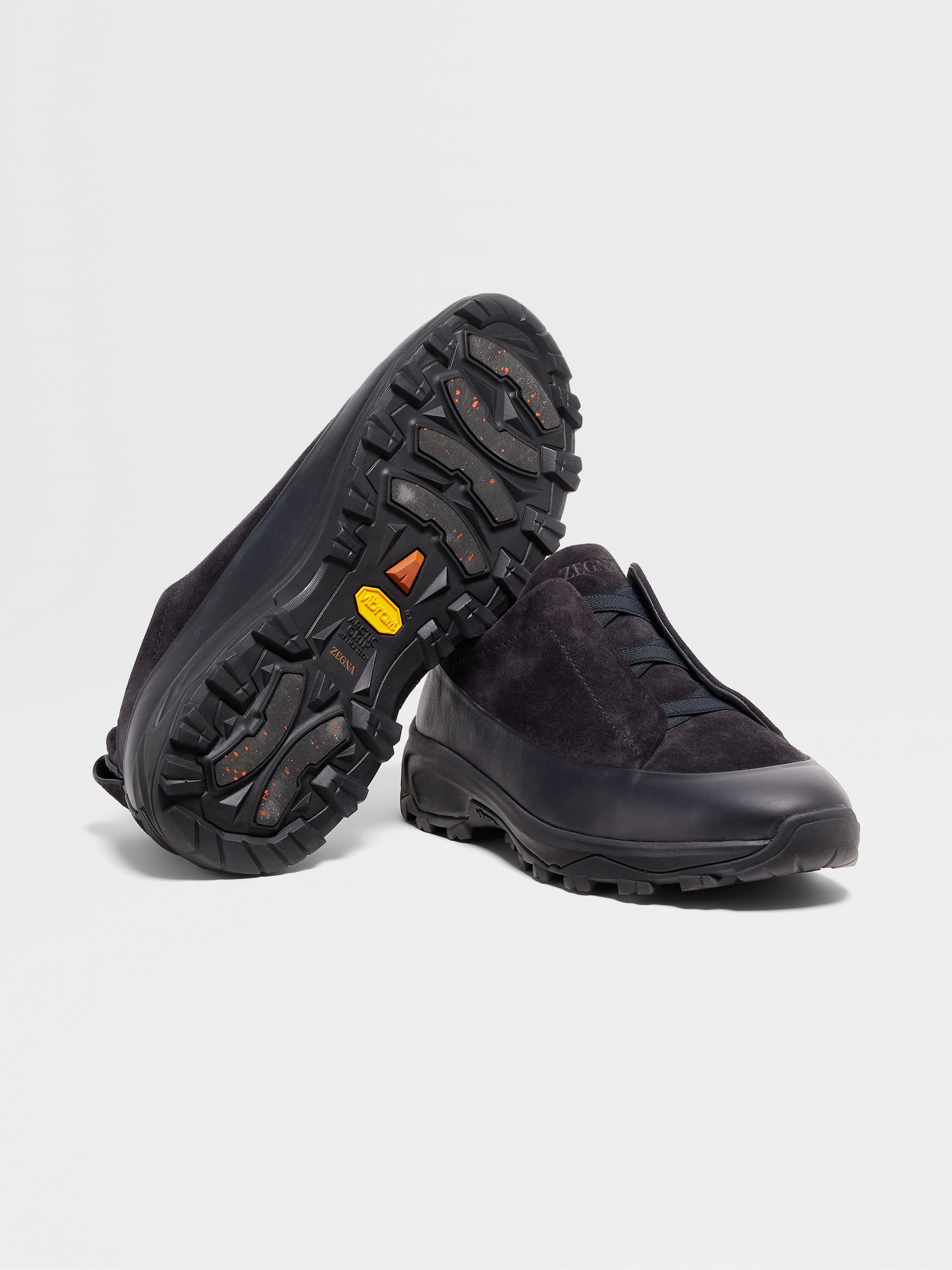 Navy Blue Leather and Suede Triple Stitch™ Monte Sneakers Product detail photo #4