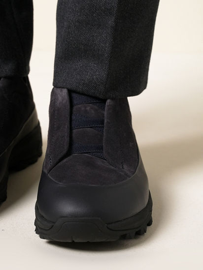 Navy Blue Leather and Suede Triple Stitch™ Monte Sneakers FW26