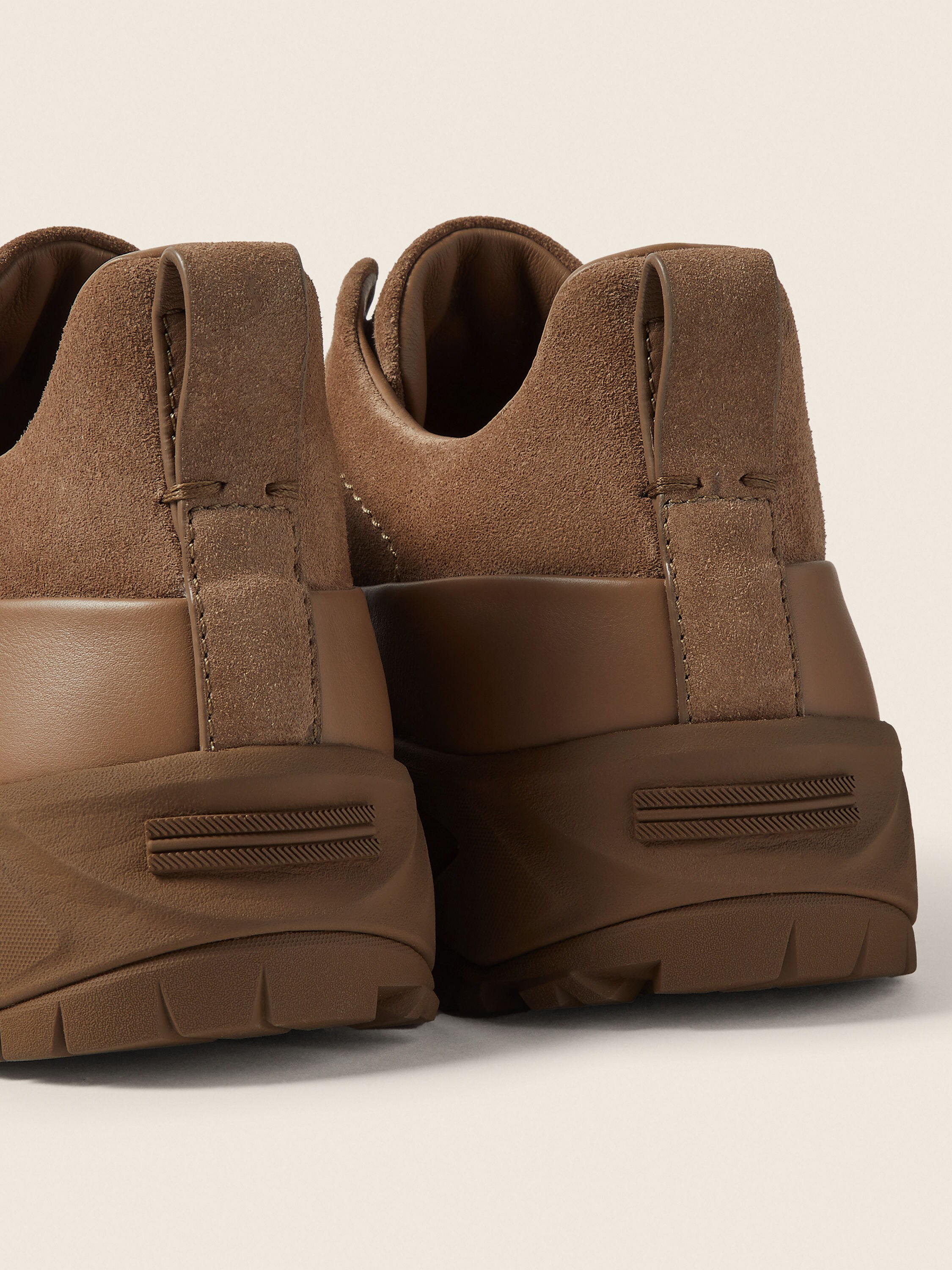 Dark Beige Leather and Suede Triple Stitch™ Monte Sneakers Product detail photo #1