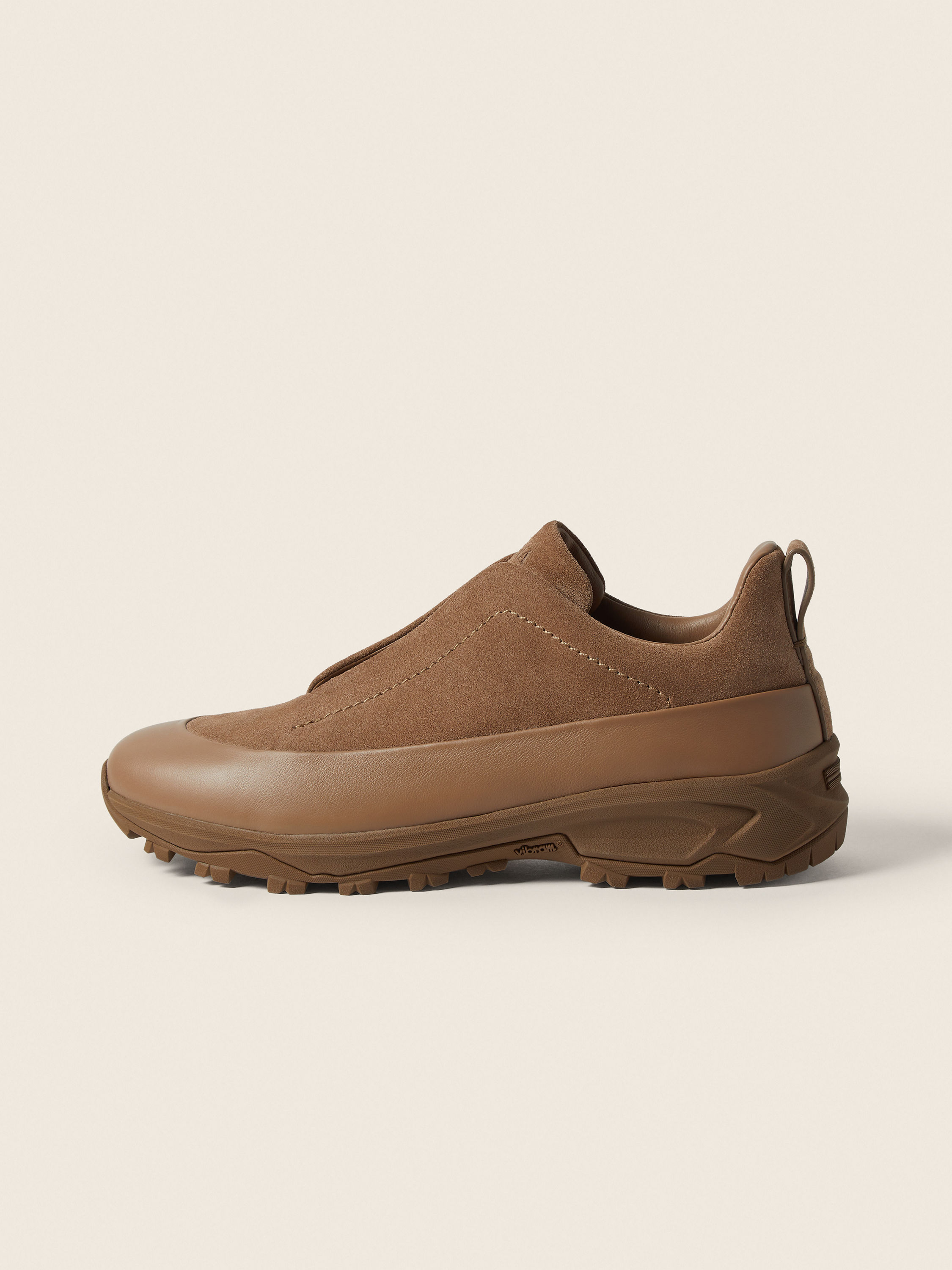 Dark Beige Leather and Suede Triple Stitch™ Monte Sneakers Product detail photo #3