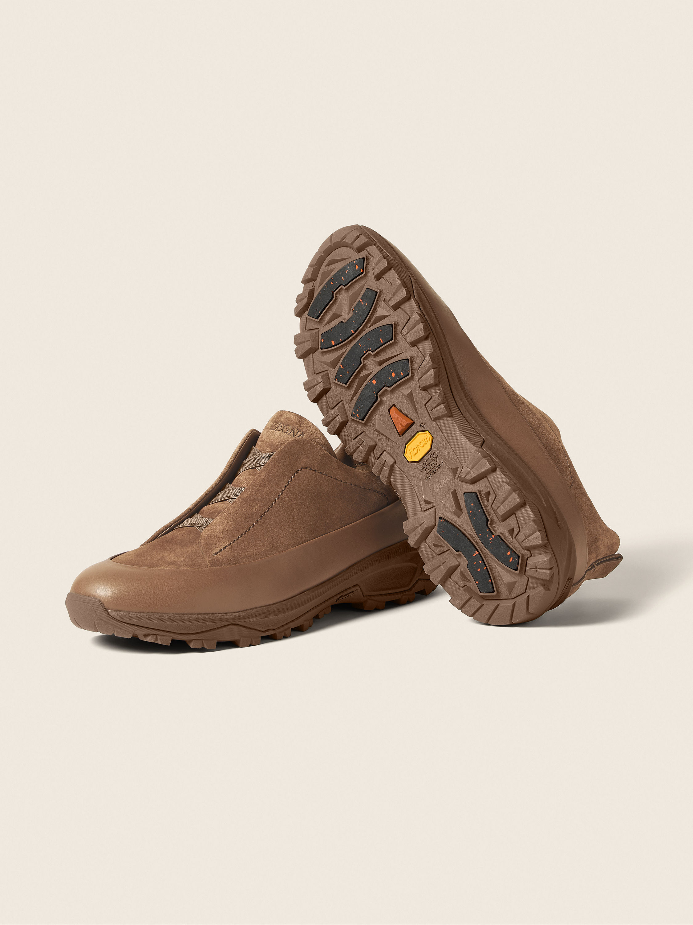 Dark Beige Leather and Suede Triple Stitch™ Monte Sneakers Product detail photo #4