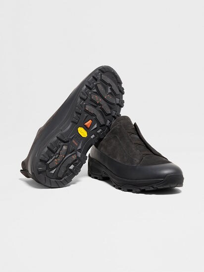 Dark Grey Leather and Suede Triple Stitch™ Monte Sneakers FW25