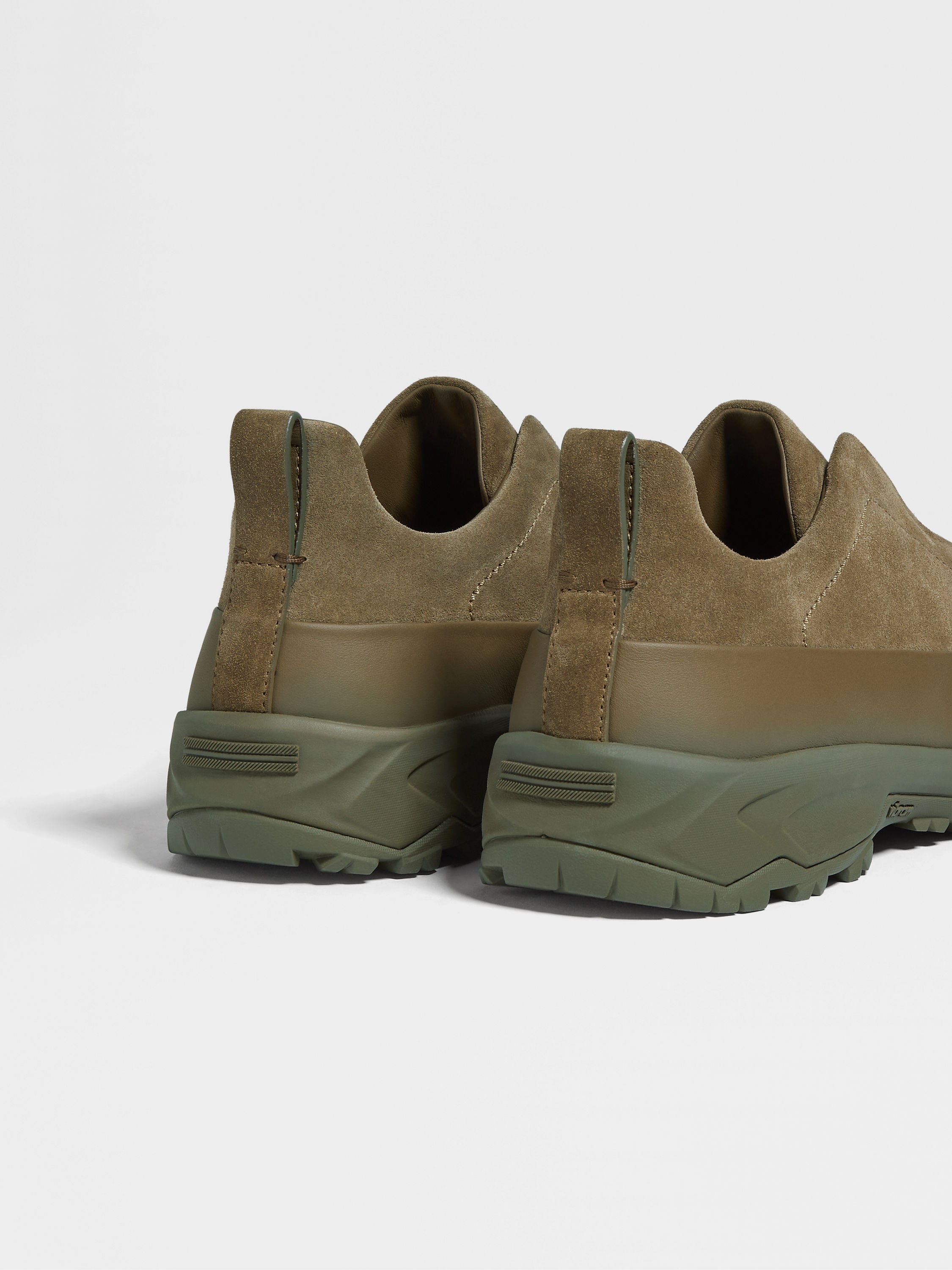 Khaki Suede and Leather Triple Stitch™ Monte Sneakers Product detail photo #1