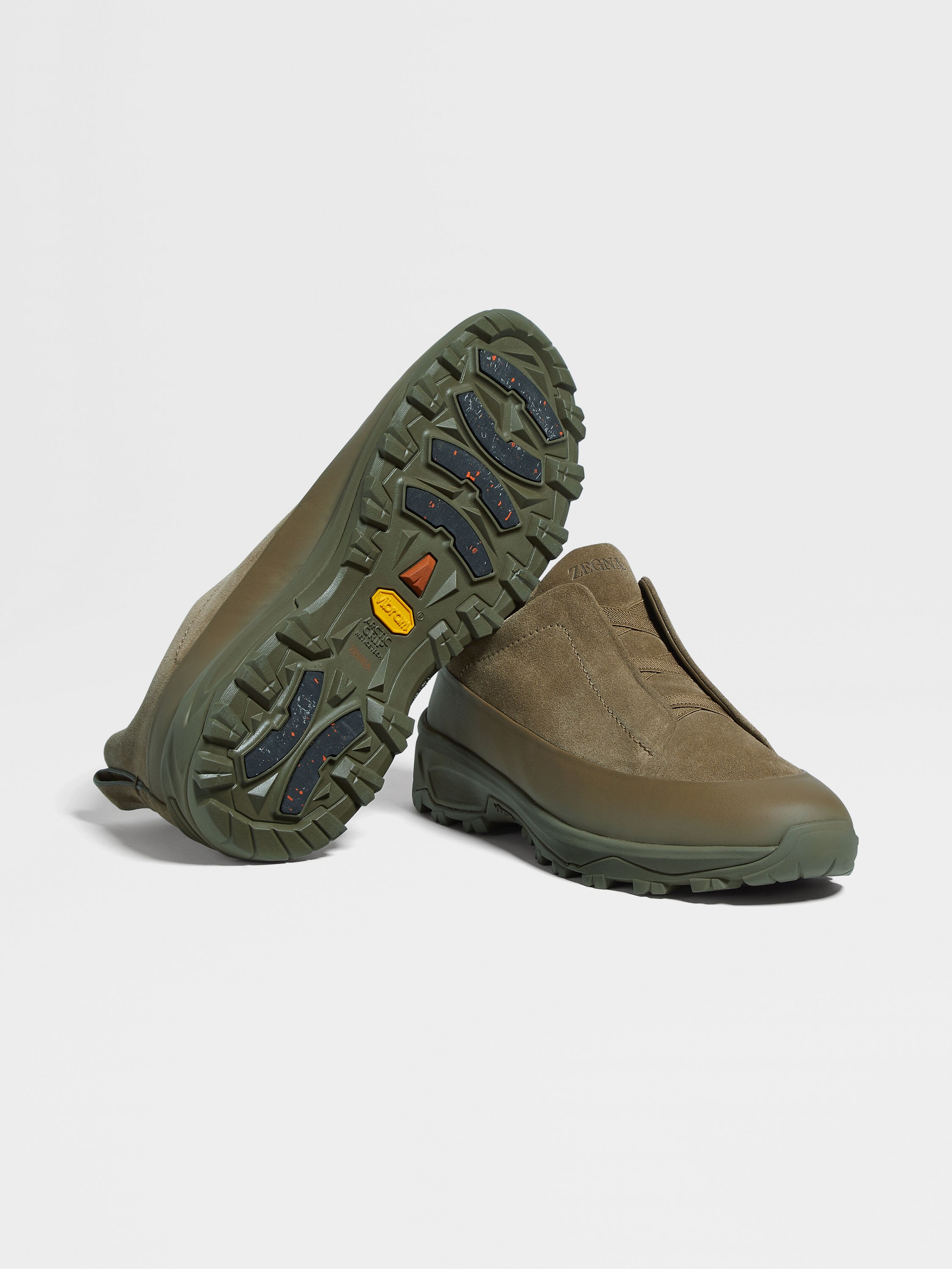 Khaki Suede and Leather Triple Stitch™ Monte Sneakers Product detail photo #4