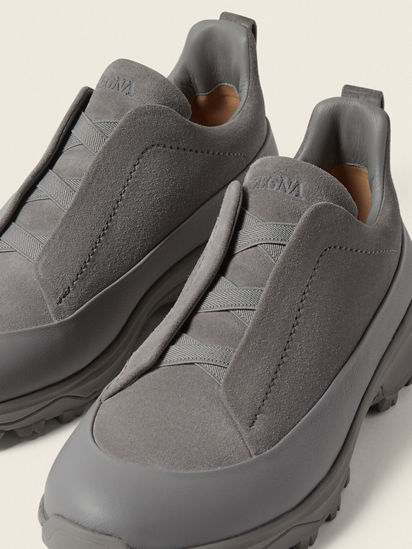 Grey Mélange Leather and Suede Triple Stitch™ Monte Sneakers FW26